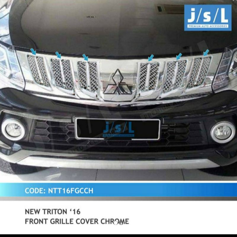 grill depan mobil all new Triton front grill cover chrome jsl