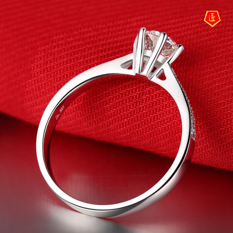 [Ready Stock]Korean Style Simple Classic Silver Diamond Ring