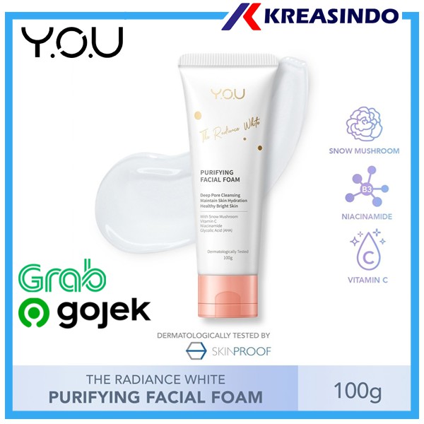 YOU The Radiance White Purifying Facial Foam New Formula [Dengan Kandungan Glycolic Acid (AHA)]