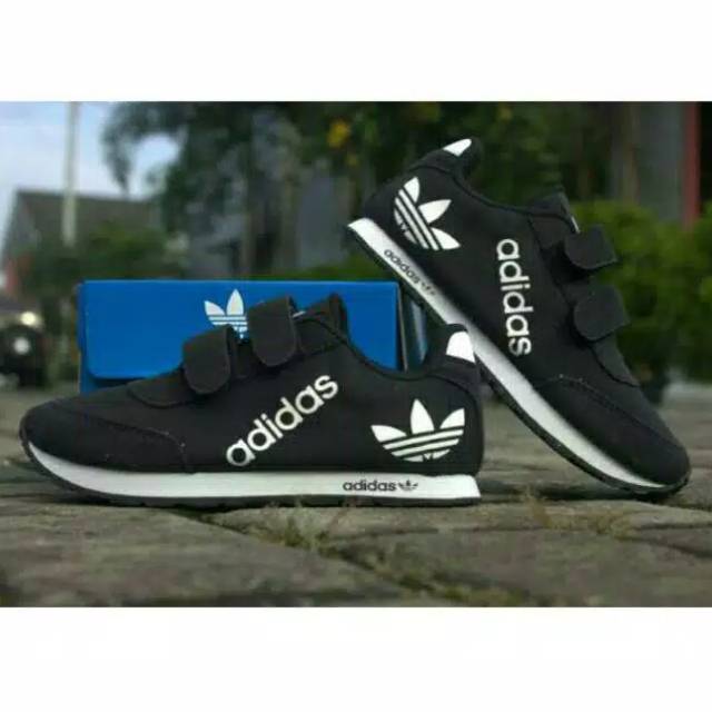 Sepatu Anak Adidas Size 31_35 Keren Merah  Biru Hitam Cewek Cowok Perempuan Laki Sekolah TK SD