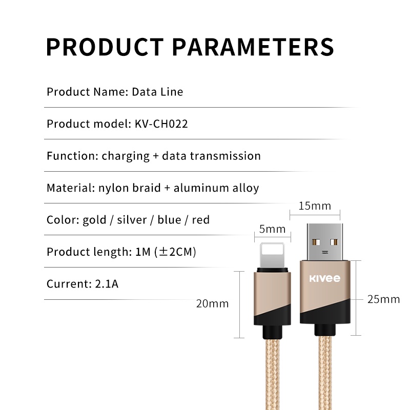 Kivee Kabel Data Android Type C Fast Charging Samsung Xiaomi Vivo Oppo 2.1A