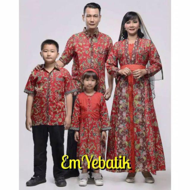 Sarimbit Family Keluarga Gamis Batik Muslim Kd Gentong Merah