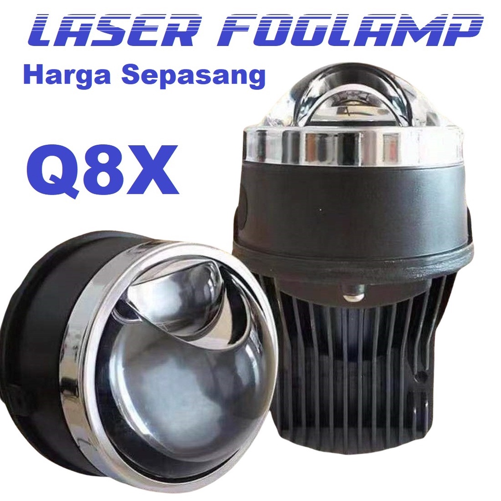 Foglamp Projector Q8 Laser Lampu Kabut LED Projie Mobil 45 Watt 3 Inch Inchi Inci BiLED Lensa Q8X