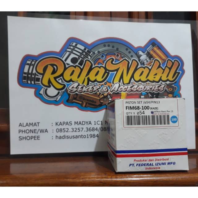 Piston FIM 68 diameter 54 ov. 100 pin 13 khusus kaze