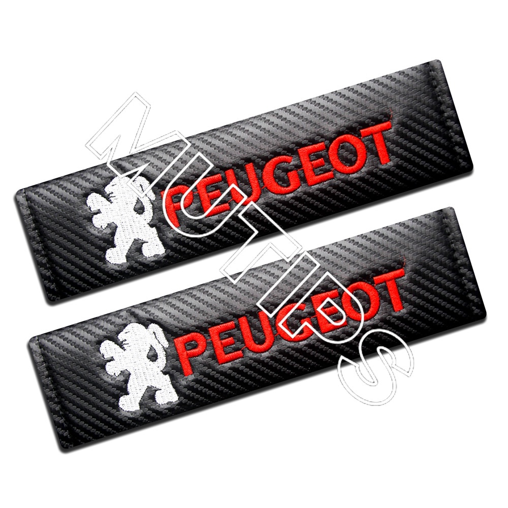 2 Pcs Cover Sabuk Pengaman Mobil Bahan Serat Karbon Untuk Peugeot 206 208 207 307 308 2008 508 408 5008 406