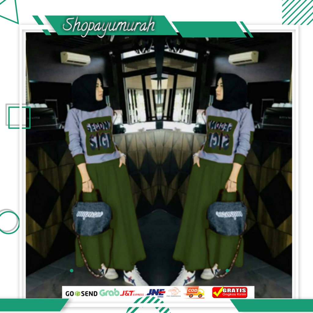 Setelan Rok Wanita Dewasa Muslim Terlaris Model Kekinian Terbaru 2021 Set Rok Kirei Bhn Babyteri