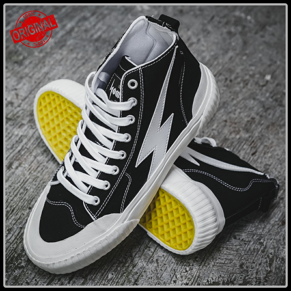 HOMSKIN ZEUS 2.0 BLACK WHITE HIGH | SEPATU LOCAL | HOMSKIN ZEUS ORIGINAL