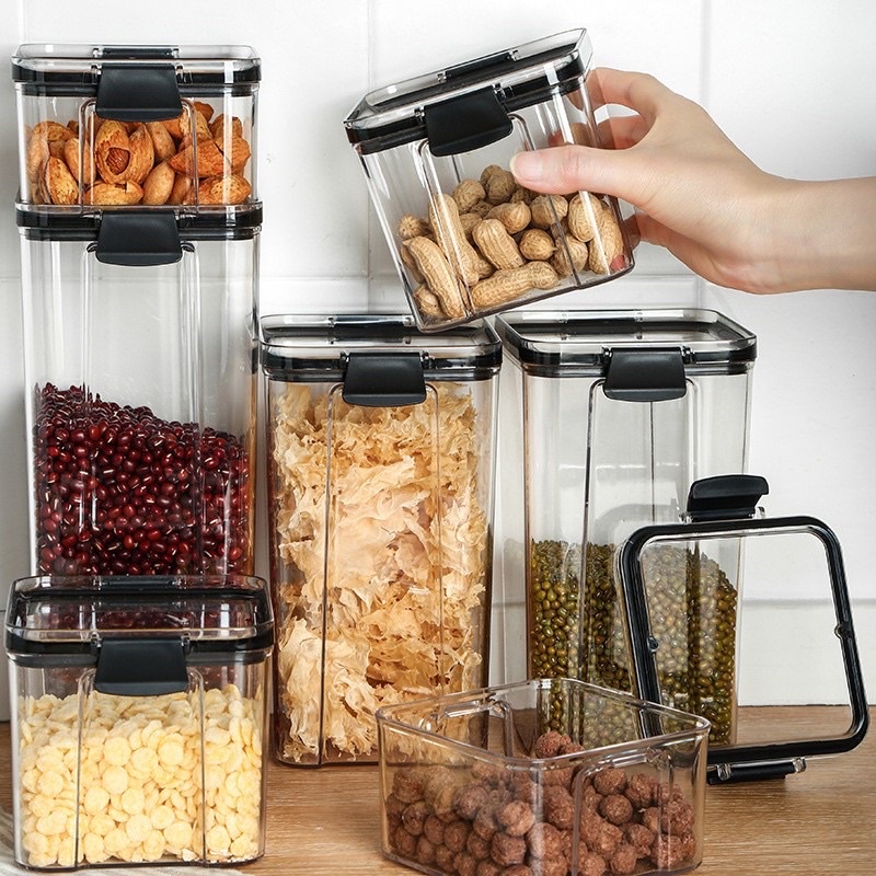 [clshop]Toples Penyimpanan Cereal Kedap Udara Kontainer Makanan Storage Jar Food Tempat Bumbu Wadah Snack