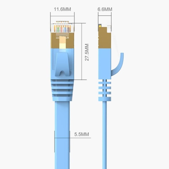 Kabel Lan 10M Orico Cat 7 flat PUG-C7b-100 - Kabel lan cat7 10 meter