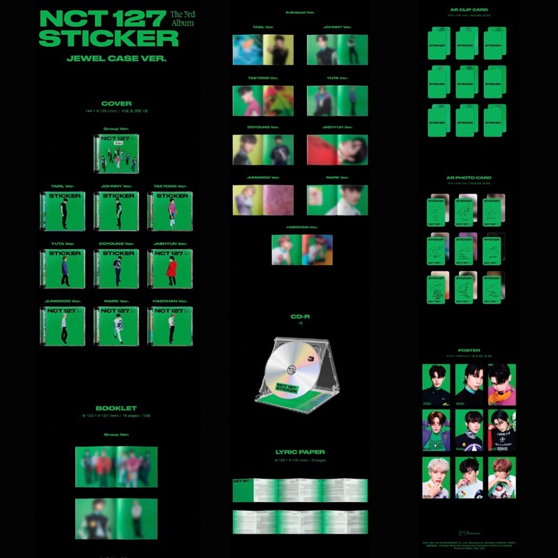 [READY STOCK] NCT 127 - Sticker Jewel case + Poster (with Tube)