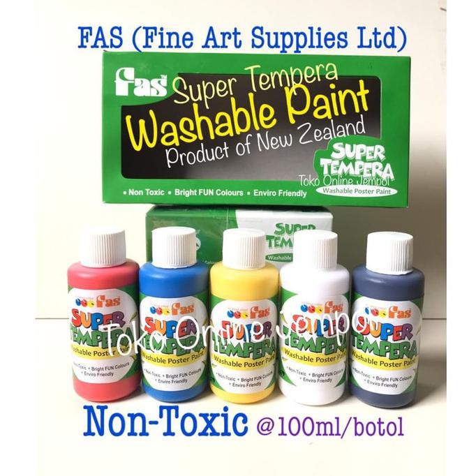 

Ready Stok! Washable Finger Paint 5 Warna Mudah Cuci Fas Super Tempera Atk942Fs Murah