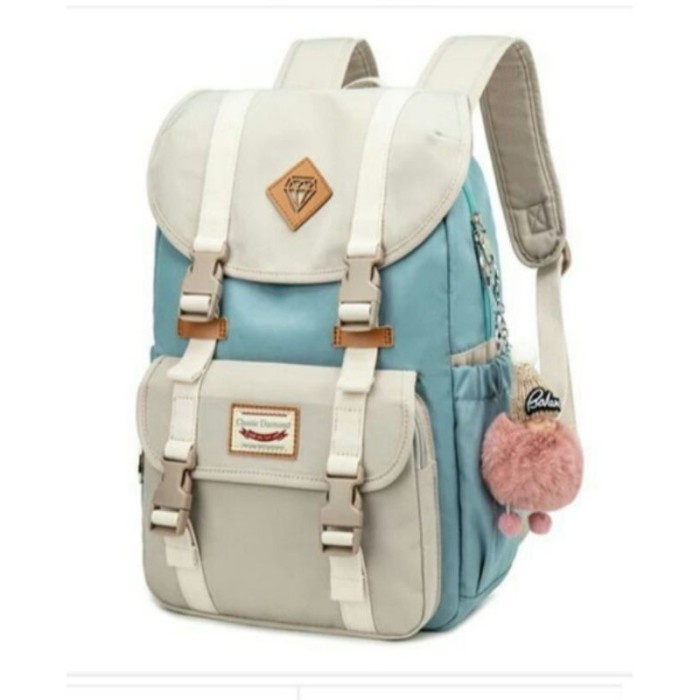 TAS PRIA TAS RANSEL SEKOLAH REMAJA ANAK PRIA & PEREMPUAN SD SMP - Biru Muda laris anti air gratis on