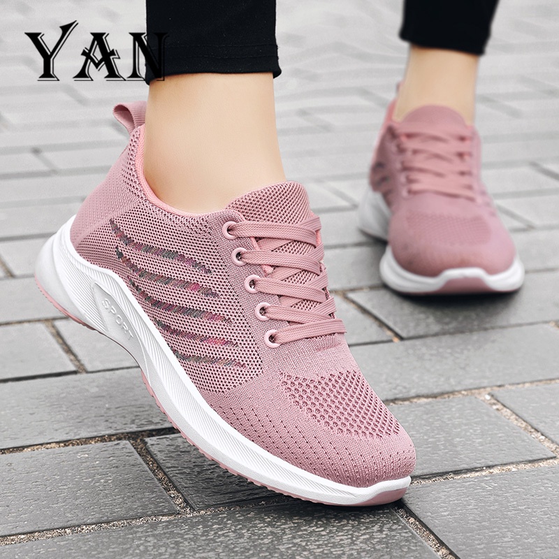 YAN Sepatu Sneakers Wanita Sepatu Olahraga Wanita Bernapas