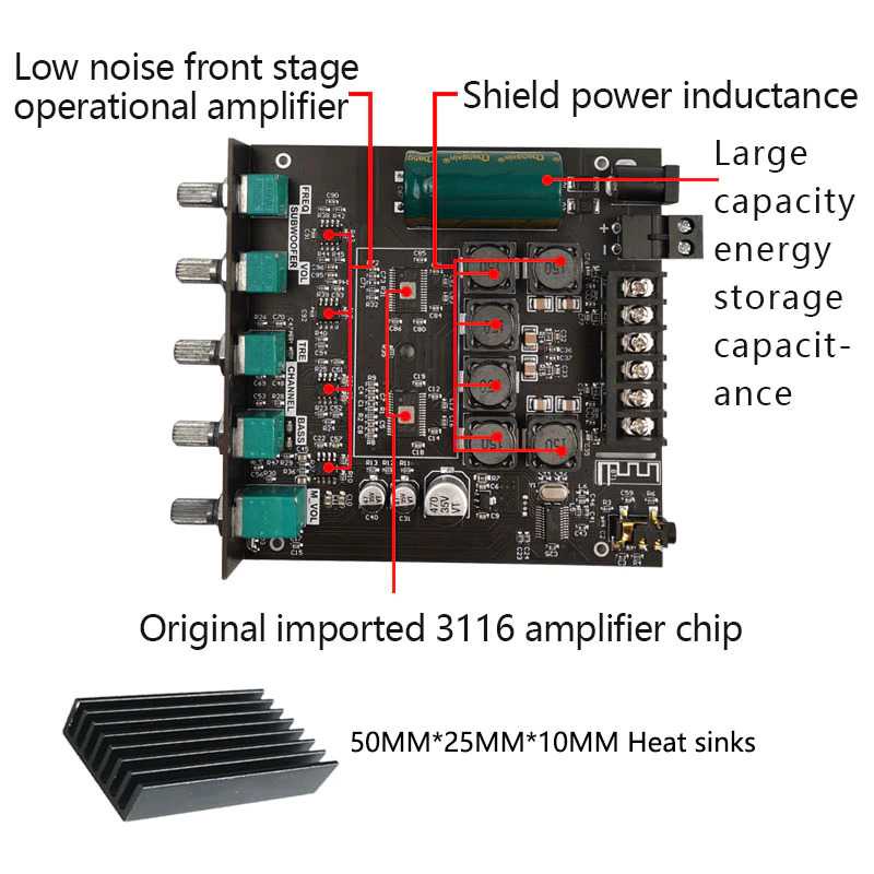 IDN TECH - TKXEC Bluetooth 5.0 Amplifier Board 50Wx2+100W TPA3116D2 - ZK-TB21