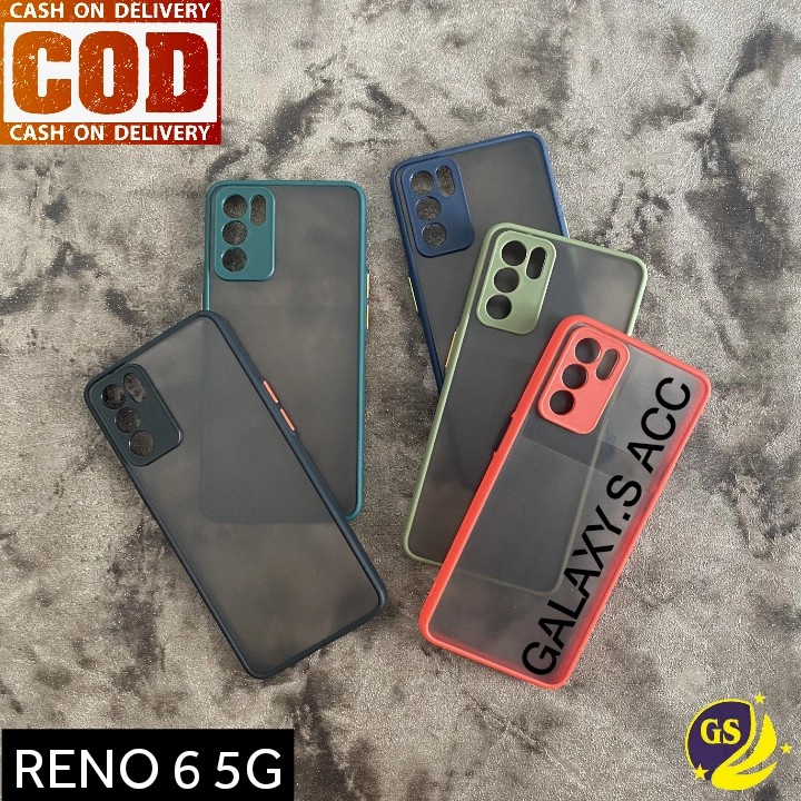 OPPO RENO 6 4G / RENO 6 5G Case Dove + Kamera Matte Transparan Slim Fuze Macaron