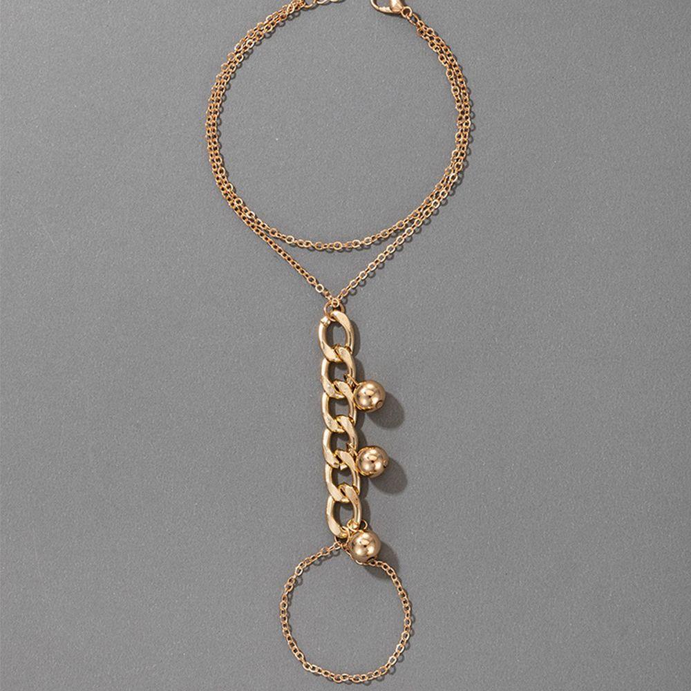 Preva Bintang Liontin Emas Wanita Lebar Jari Cincin Rantai Gelang