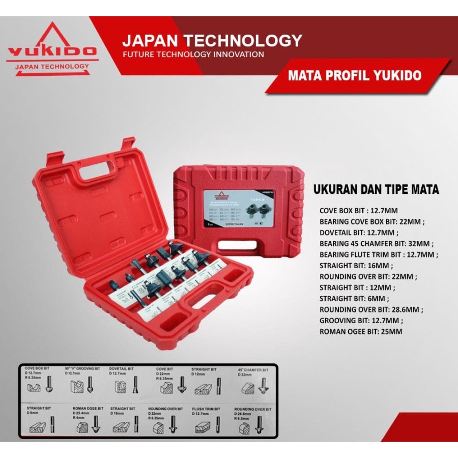 Mata Router/trimmer/Profil Kayu 12pcs
