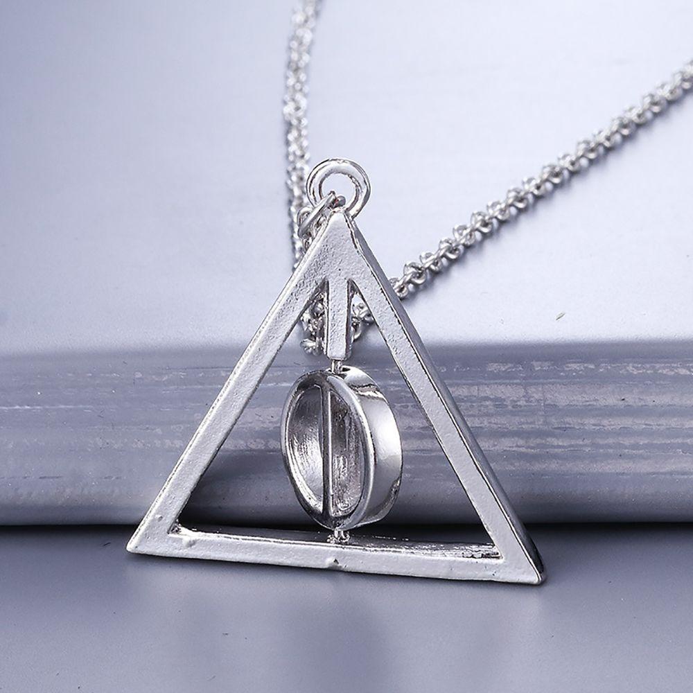 Needway Film Kalung Yang Dapat Diputar Populer Liontin Deathly Hallows Perempuan Choker Pria Kalung