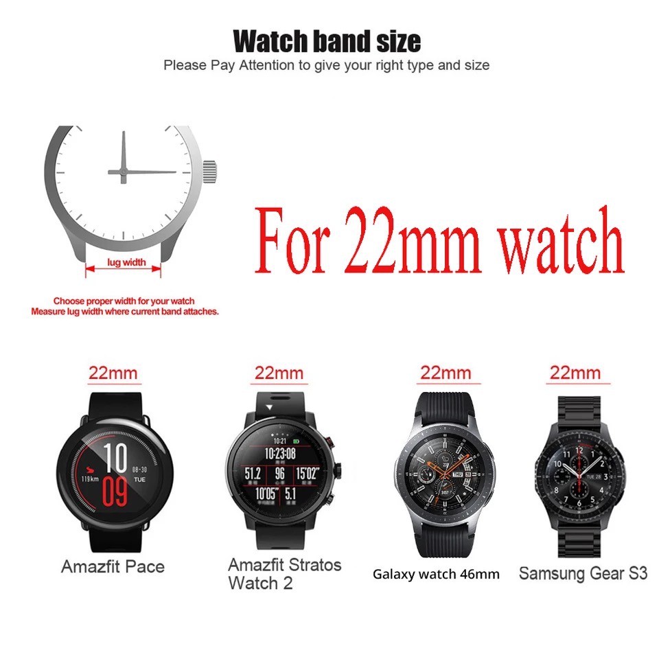 Leather Strap Premium Size 22MM Smartwatch Quick Release