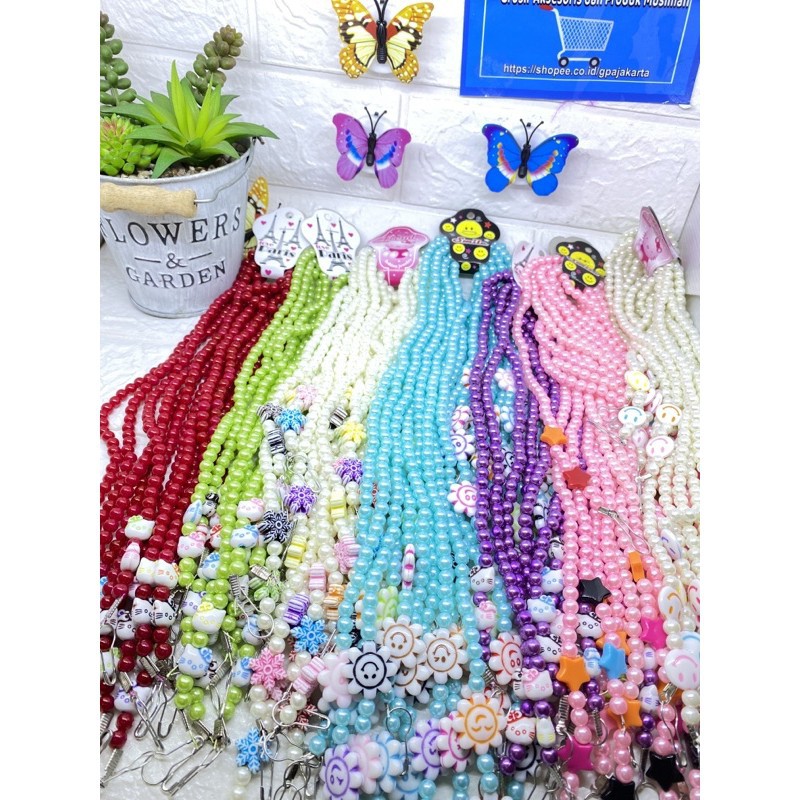 strap masker/  kalung masker tali pengait mutiara