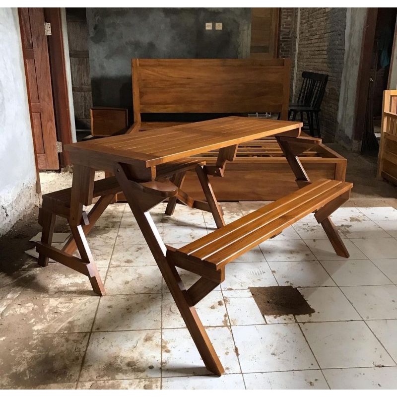 KURSI MAGIC OUTDOOR JATI/KURSI GARDEN BANGKU LIPAT FURNITURE JEPARA-2