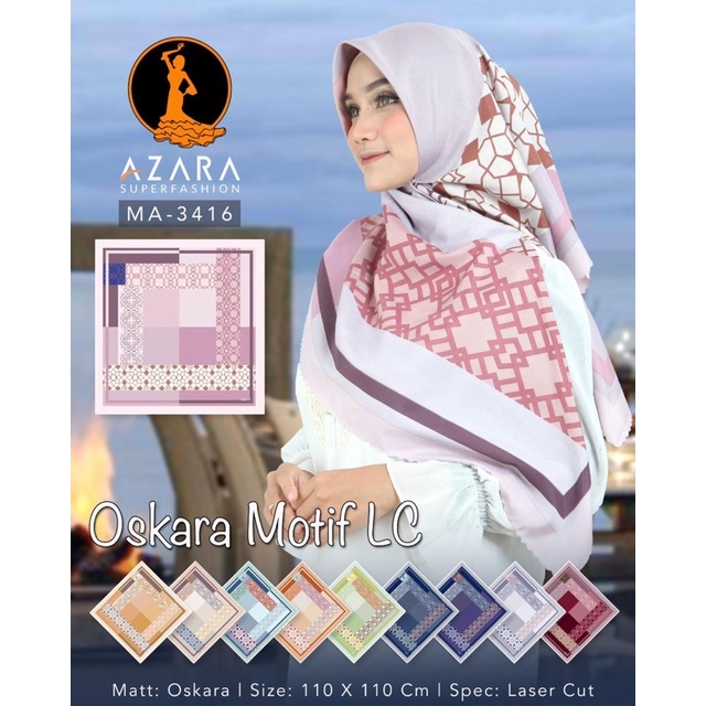 [FaFi] Hijab Segiempat Motif Polycotton Lasercut Azahra standar 110 cm / Voal Oskara Motif Lc Ready 