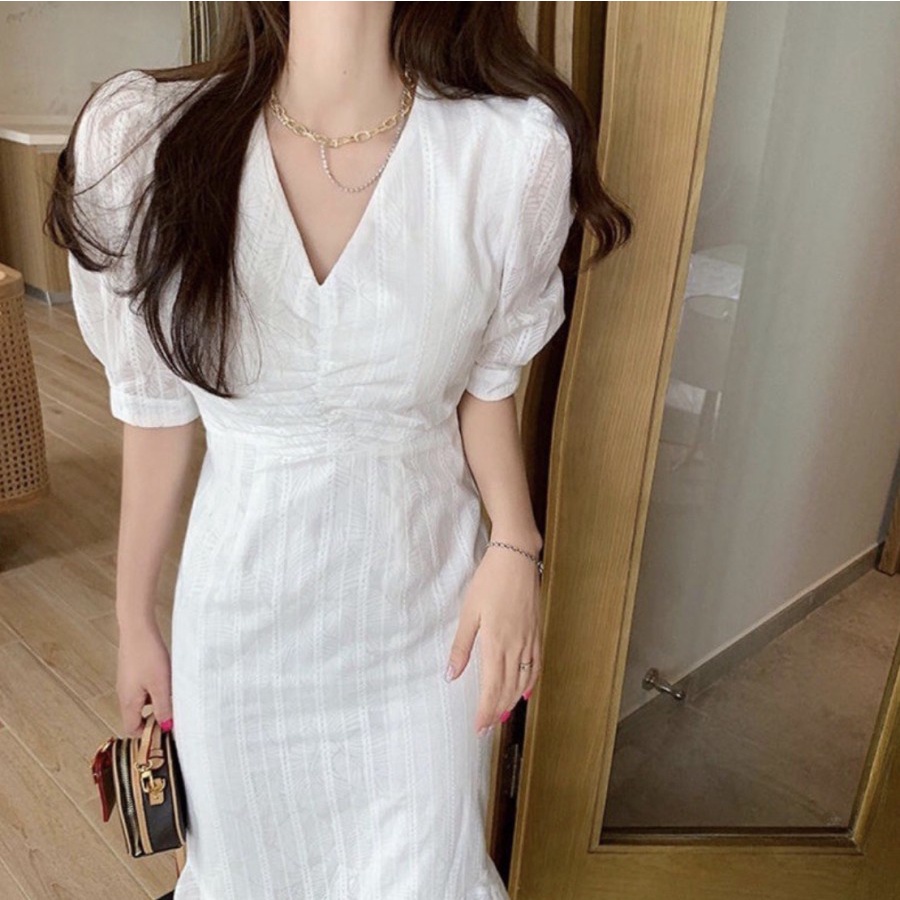 CASUAL MERMAID MIDI OFFICE DRESS IMPORT KOREAN FASHION ALLSIZE NEW