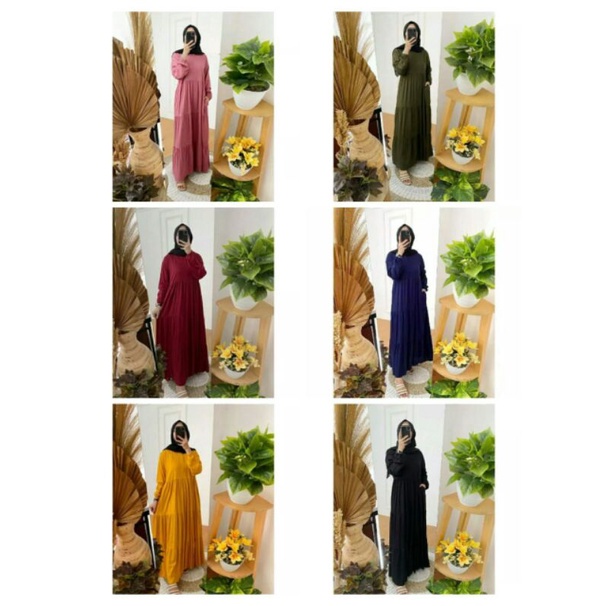 (BISA COD)TERBARU GAMIS RAYON POLOS GAMIS RAYON /CRINKLE AIRFLOW PREMIUM TEBAL DAN ADEM