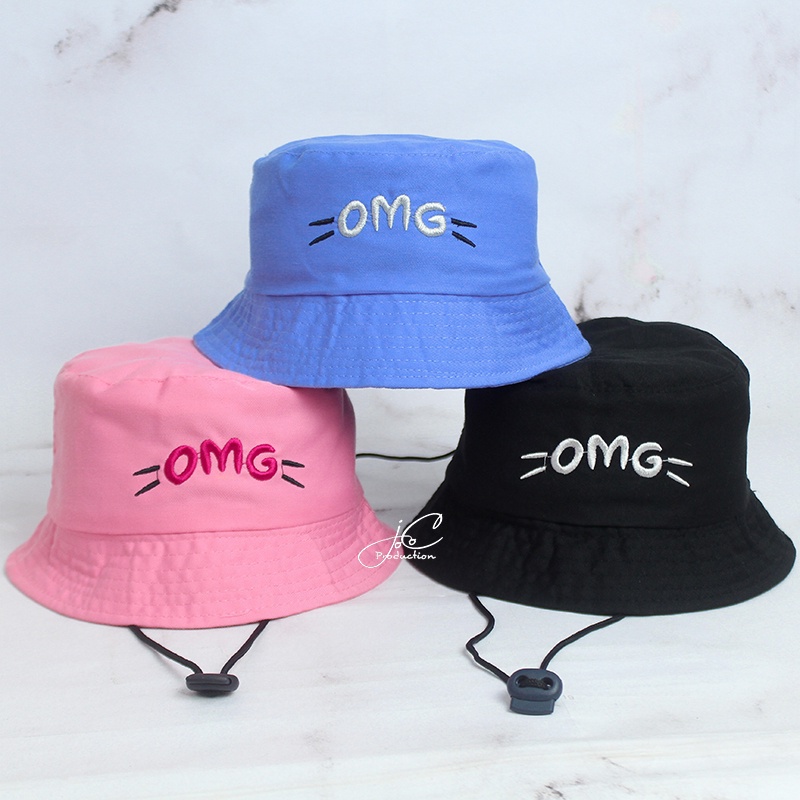 Jocoporduction - Topi Anak BUCKET Hat Tali Batita Premium Bordir OMG