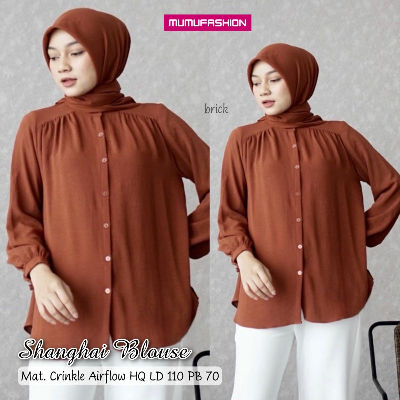 MUMU - Alina Blouse Atasan Wanita Crinkle Ld 120 Kekinian Terlaris Viral By Mumufashion Grosir Pakaian Solo