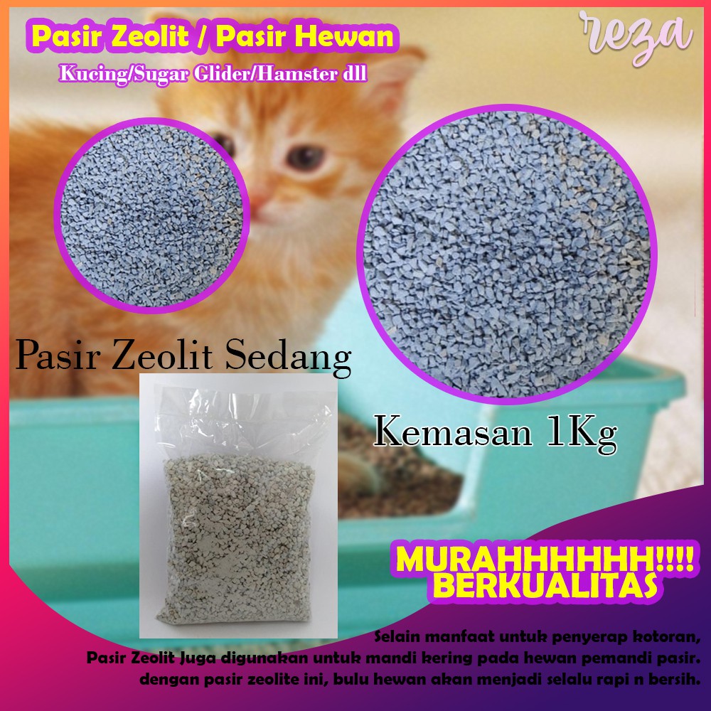 Pasir Kucing Zeolit Cat Sand SEDANG 1KG Zeloit Zeolite/Batu Zeolite Pasir Hamster Natural Sand