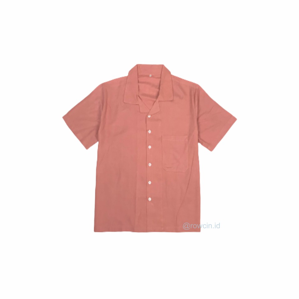 KEMEJA HAWAI POLOS UNISEX KATUN RAYON KEMEJA LENGAN PENDEK-Hawai Coral