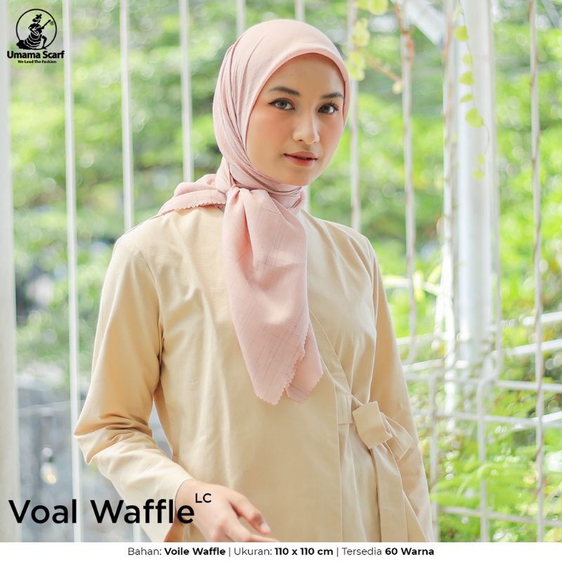 HIJAB SEGI EMPAT VOAL WAFFLE UMAMA SANDI MORSE AZARA JILBAB KERUDUNG POLOS