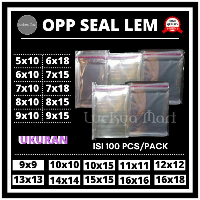 Plastik OPP Bening Aneka Ukuran / plastik opp seal lem bening