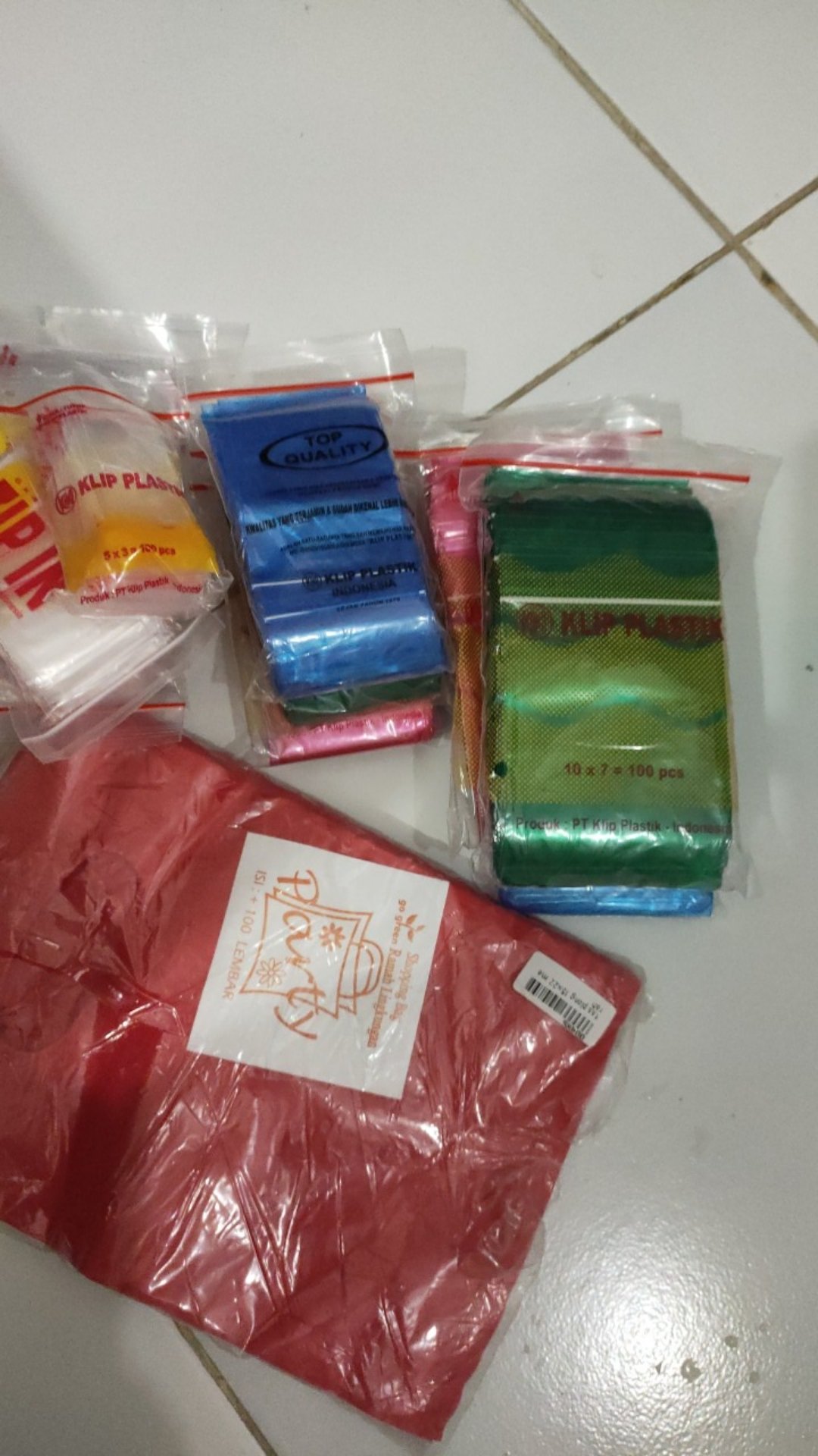 Klip Plastik Klip Warna Obat Merah Pink Hijau Biru 7x10 100 Pcs Polos