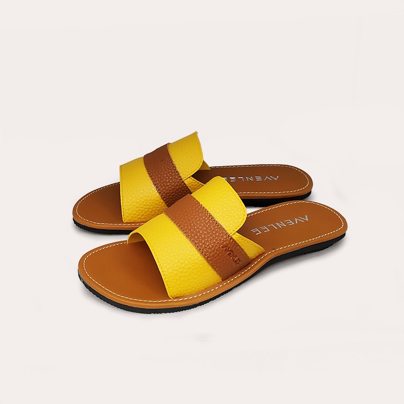 Sandal Papirut Kulit Jeruk Selop Wanita Sol Karet Upper Kulit Sintetis Terbaru