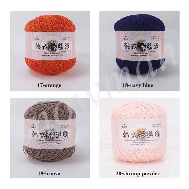 50g/bola 8 #2 Lapisan DIY Renda Benang Crochet Benang 100% Katun Benang Rajut Tangan