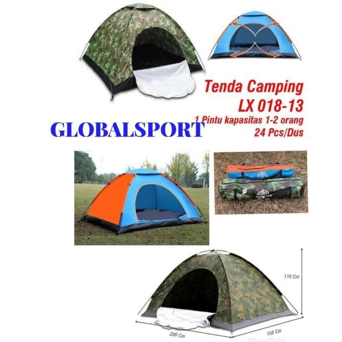 TENDA CAMPING LANGSUNG BUKA UNTUK 3 ORANG SPEEDS ORIGINAL LX018-13