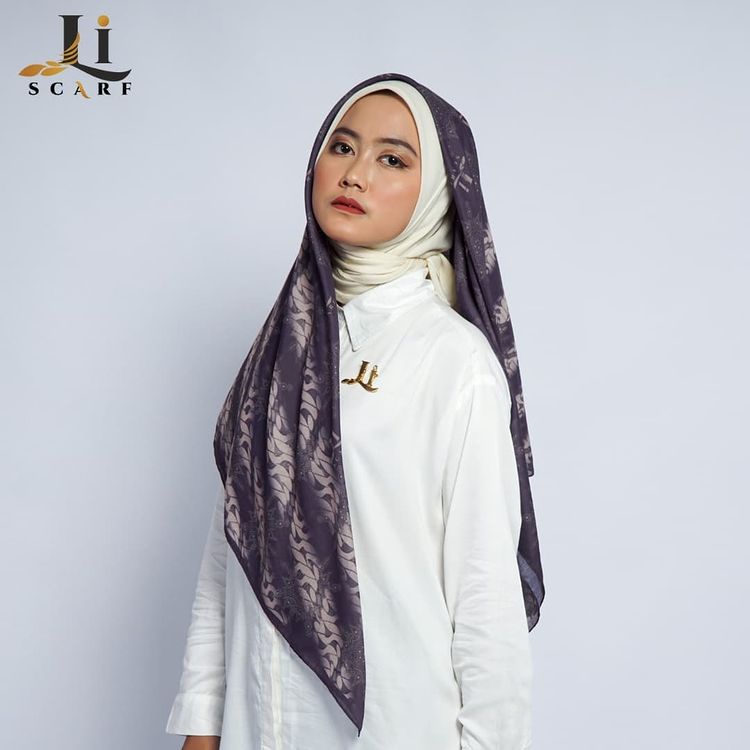 Jilbab Li Scarf Parang Rusak - Eggplant Purple