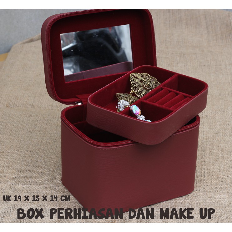 BEAUTY CASE MIX JEWELRY / TAS TEMPAT MAKE UP KOTAK KOSMETIK STORAGE BOX ORGANIZER BAG FULL COLOR