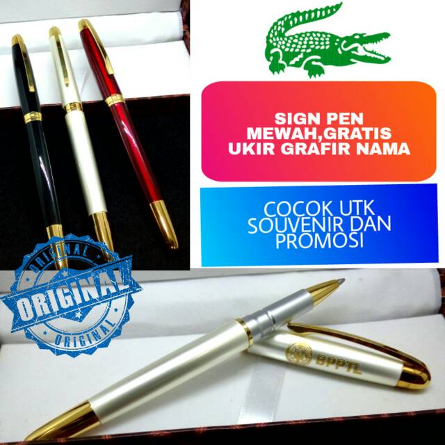 

Sign pen pulpen mewah crocodile gratis ukir Grafir nama