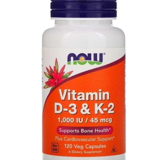 Vitamin D-3 & K-2 1000IU 120 Veg Capsules