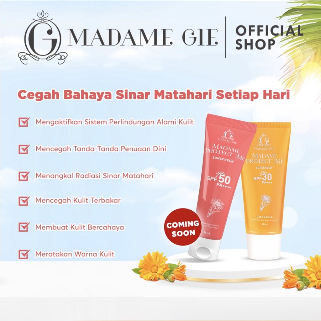 Madame Gie Madame Protect Me Sunscreen SPF 30 PA +++ With Calendula - Skincare Sunblock