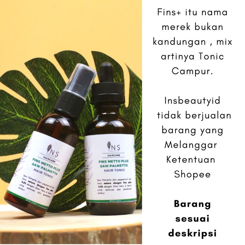 Fins Metto METTOMINT Saw Palmetto Peppermint Hair Tonic Rambut Alami dht bloker dht blocker INSBEAUTYID 60 ML BUKAN MINOXIDIL FINMIX-5