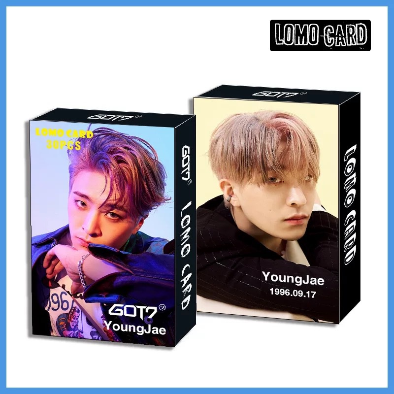 30pcs / Box Kartu Pos Lomo Foto Kpop GOT7 Jackson IVE Untuk Fans