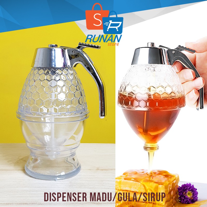 Botol Madu Sirup Honey Dispenser Jar Container Teko Gula Unik Portable
