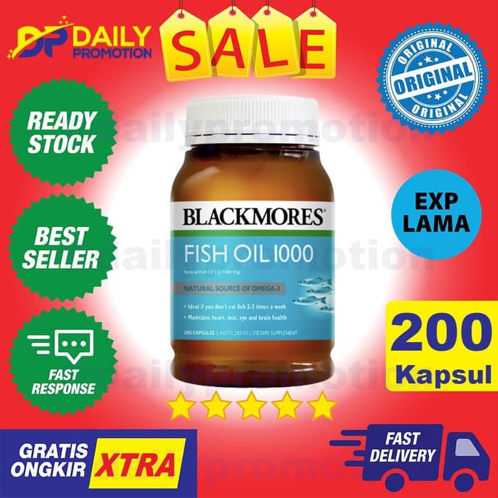 BLACKMORES FISH OIL OMEGA 3 6 9 MINYAK IKAN SALMON KALBE 200 KAPSUL omg