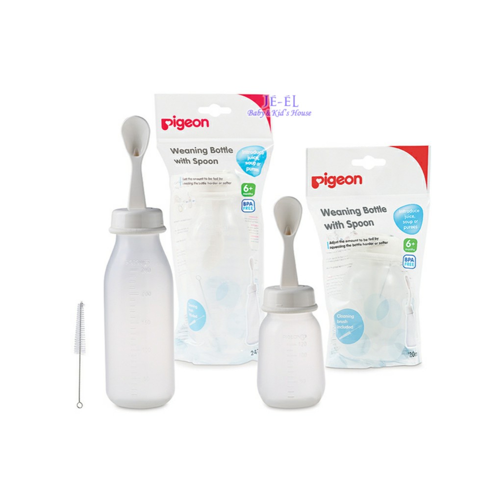 Pigeon Weaning Bottle With Spoon Botol Sendok Bayi GRATIS Sikat botol