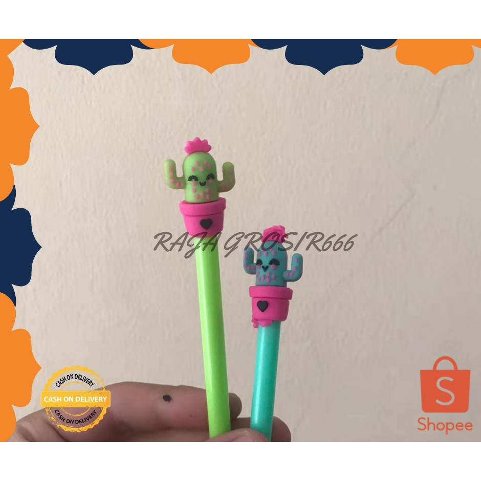 

PULPEN PEN PENA GEL KARAKTER KAKTUS CACTUS SENYUM SMILE ALAT TULIS KANTOR STATIONARY TERMURAH COD!