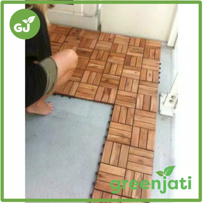 ubin lantai kayu jati garden tile kolam/teras/kebun